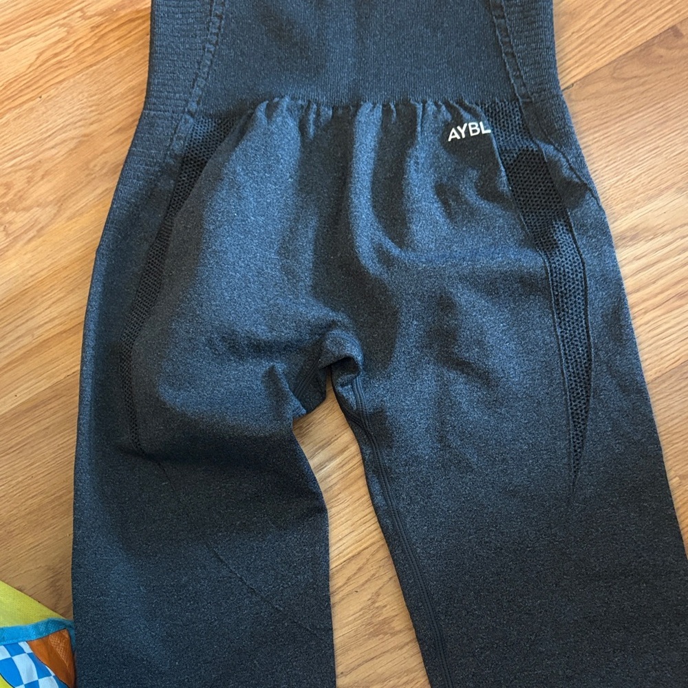AYBL Dark Charcoal Active Leggings with Mesh Panels